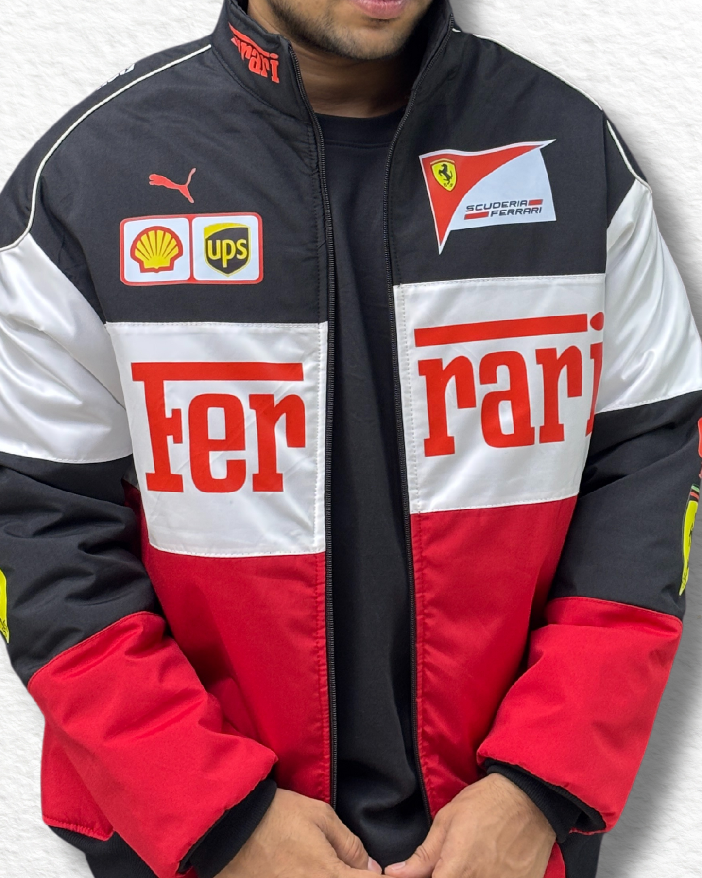 Vintage Ferrari Racing Puffer Printed Jacket Unisex l TSF