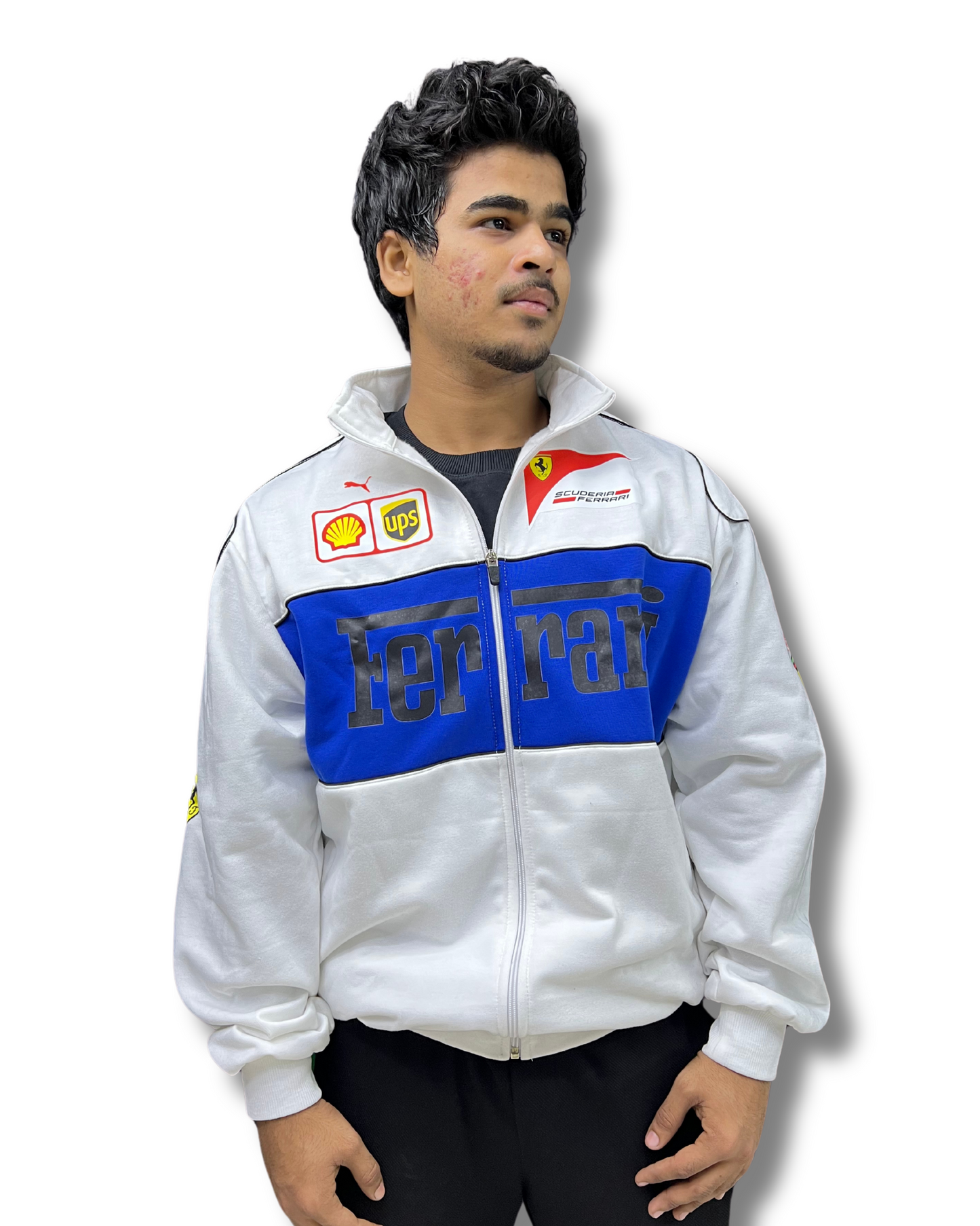 White Vintage Racing Jacket For Mens & Womens