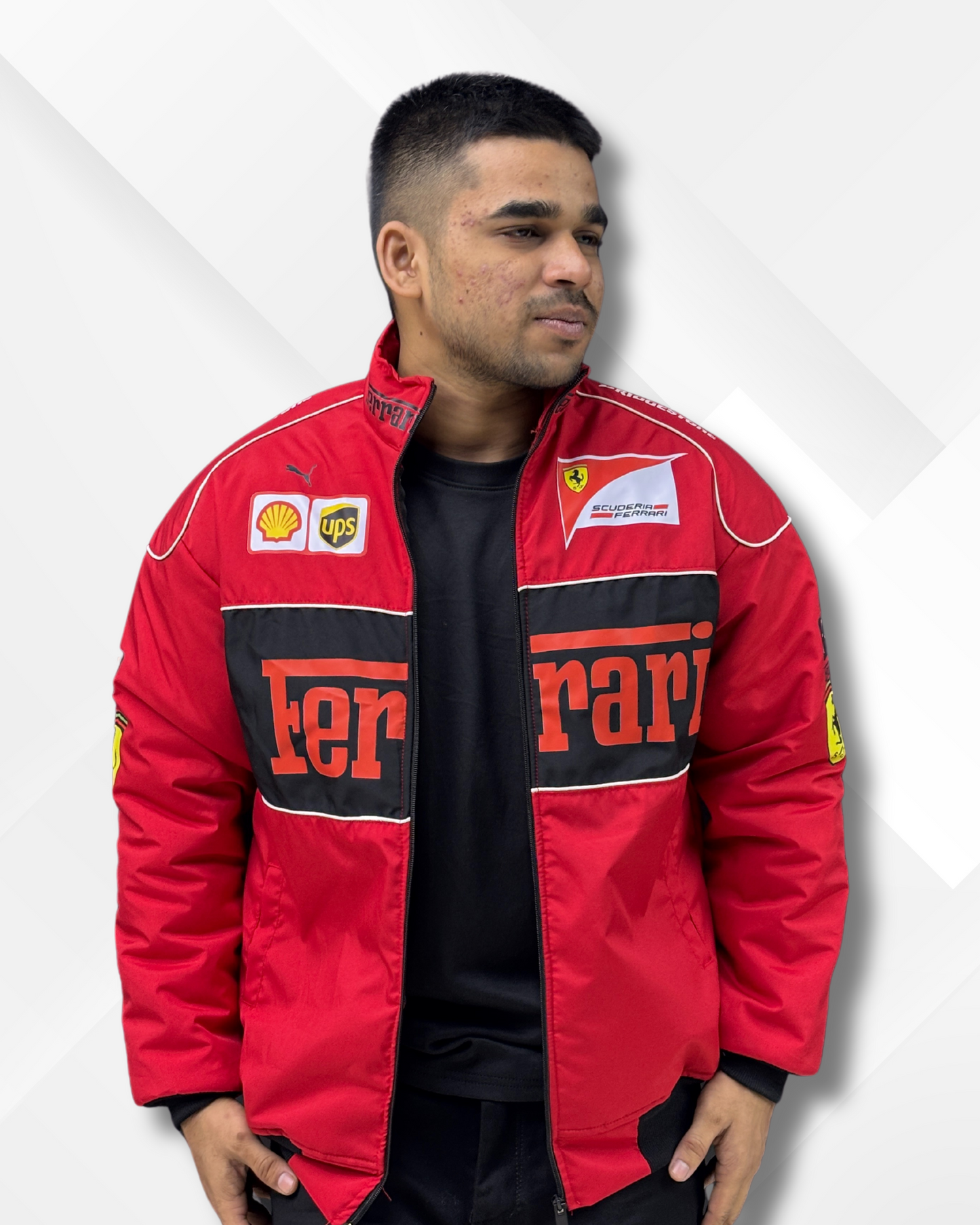 Formula 1 Ferrari Puffer Racing Jacket For Mens & Womens