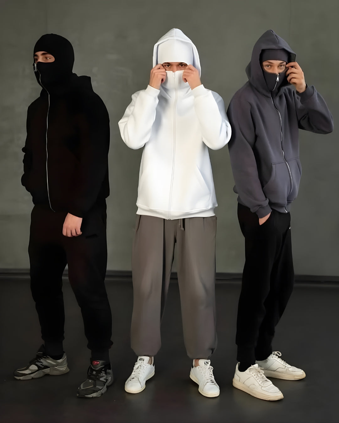 Ninja Balaclava Unisex White Hoodie