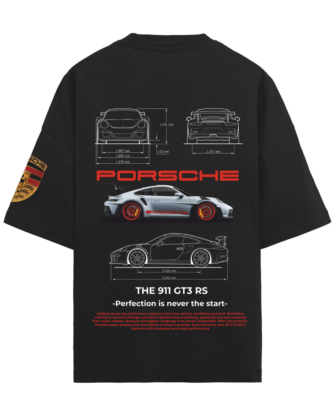 PORSCHE BLACK UNISEX T-SHIRT