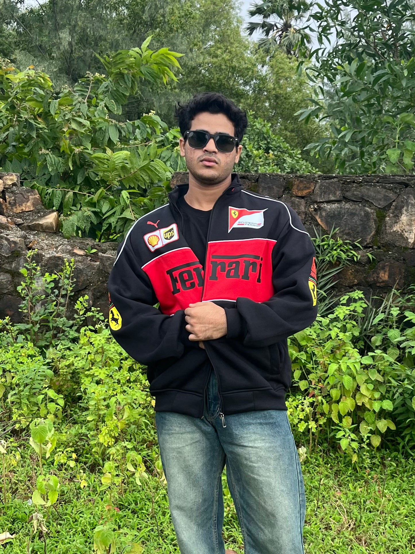 F1 BLACK FERRARI UNISEX RACING JACKET