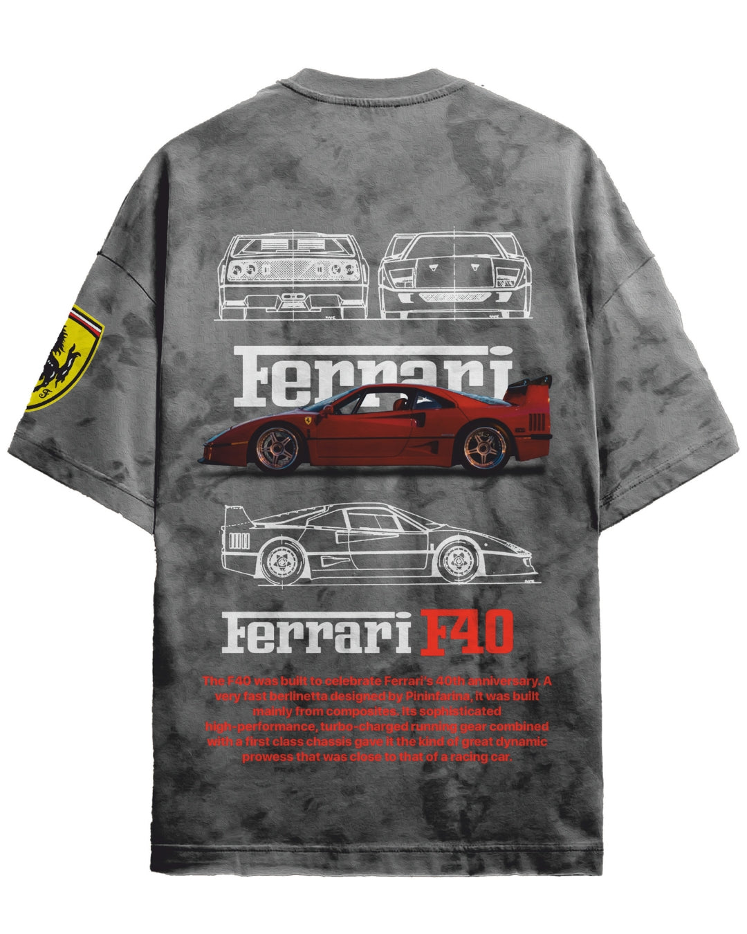 FERRARI ACID WASH UNISEX T-SHIRT
