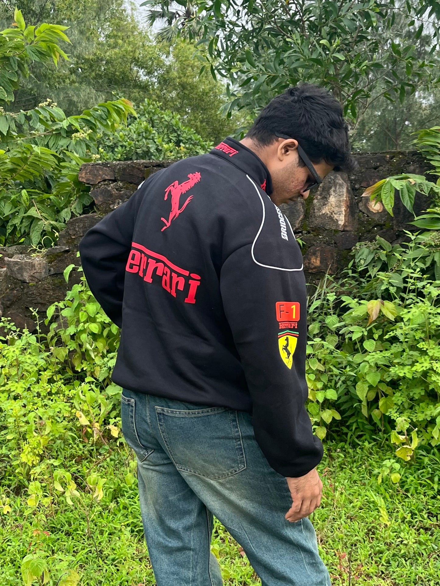 F1 BLACK FERRARI UNISEX RACING JACKET