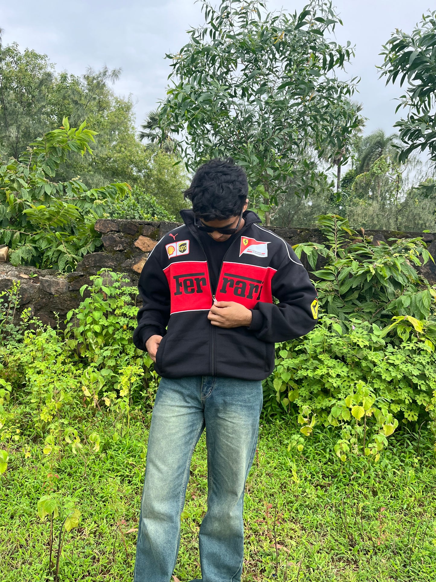 F1 BLACK FERRARI UNISEX RACING JACKET