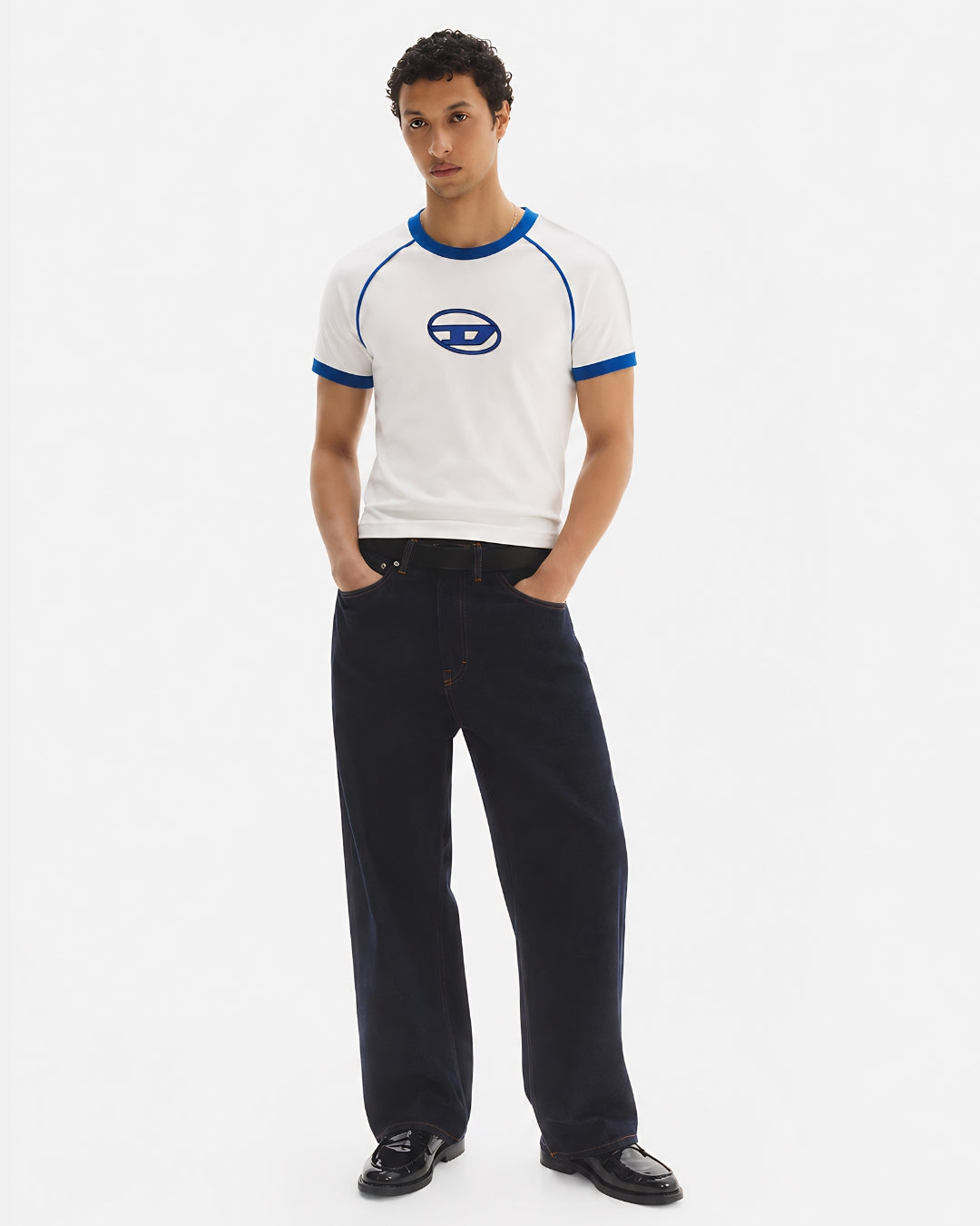 DIES#L WHITE & BLUE RINGER T-SHIRT