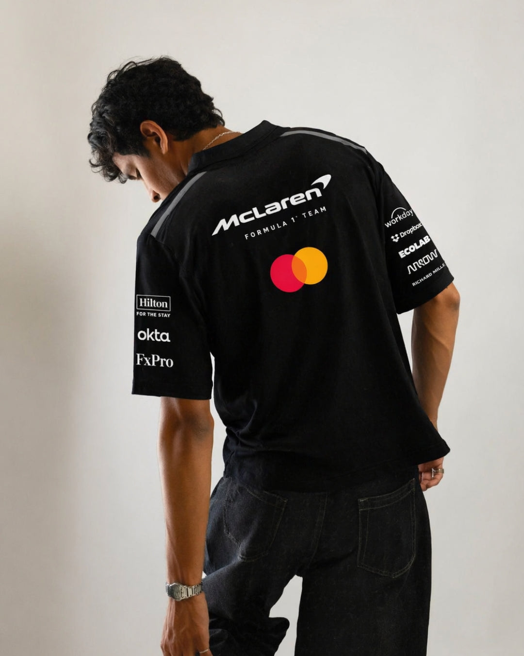 F1 MCLAREN UNISEX BLACK POLO T-SHIRT