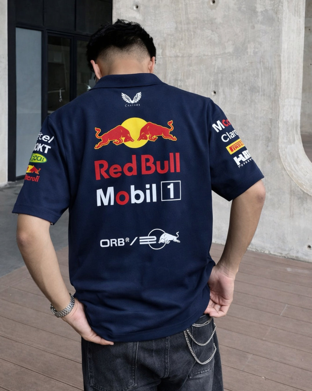 F1 REDBULL UNISEX BLUE POLO T-SHIRT