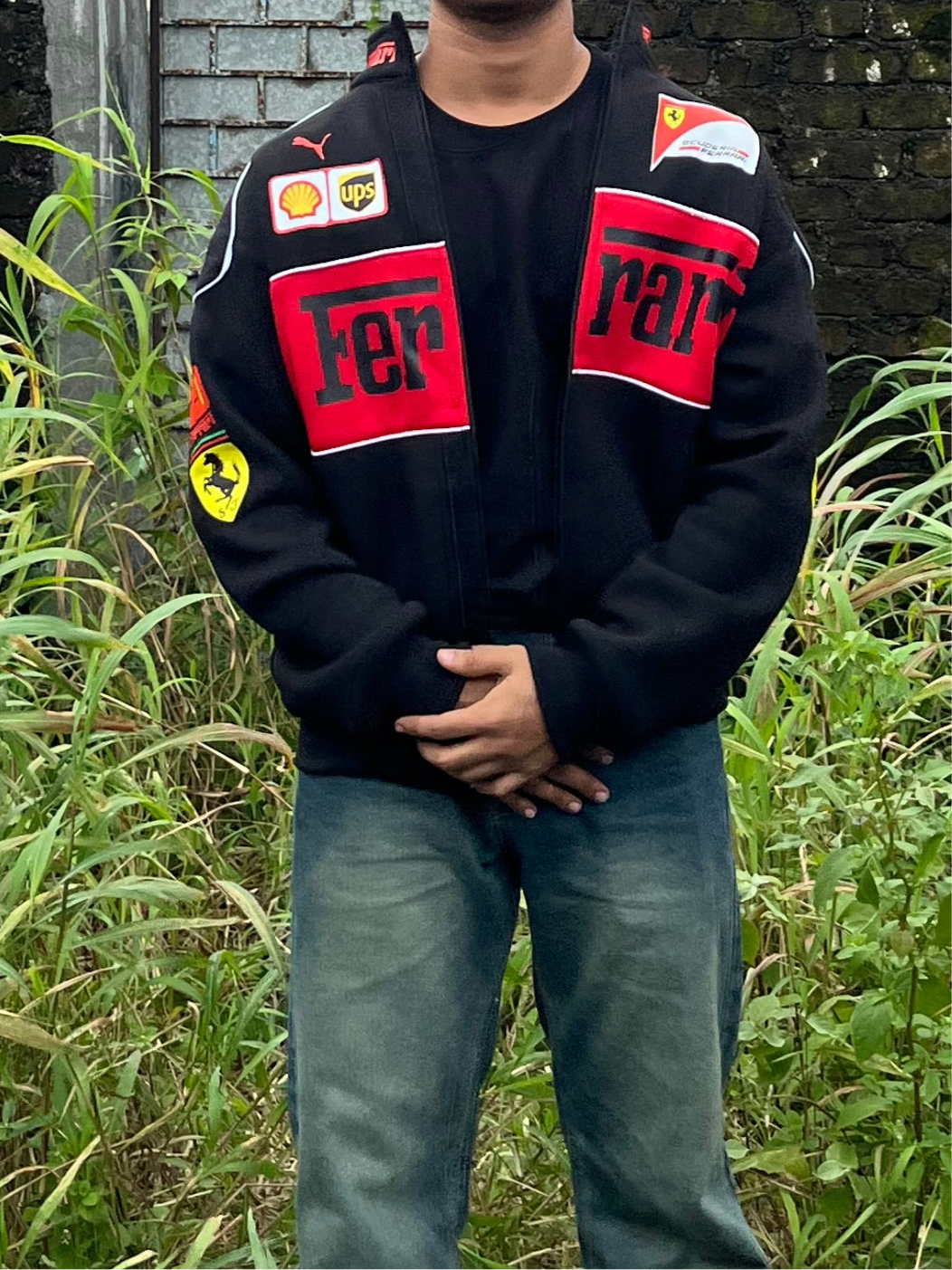F1 BLACK FERRARI UNISEX RACING JACKET