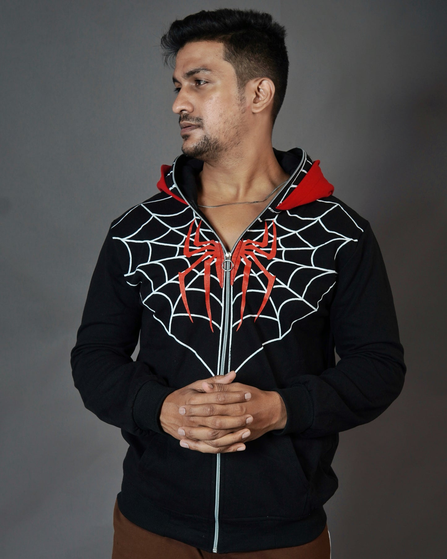ASTHETIC BLACK UNISEX SPIDER HOODIE