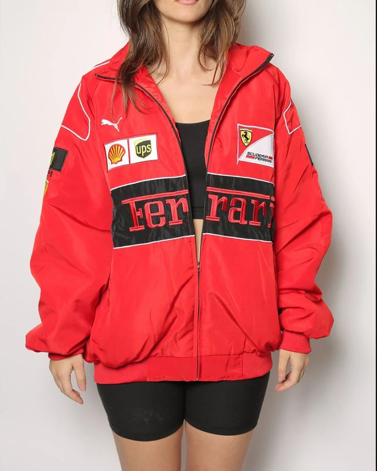 F1 RED FERRARI UNISEX EMBROIDED JACKET