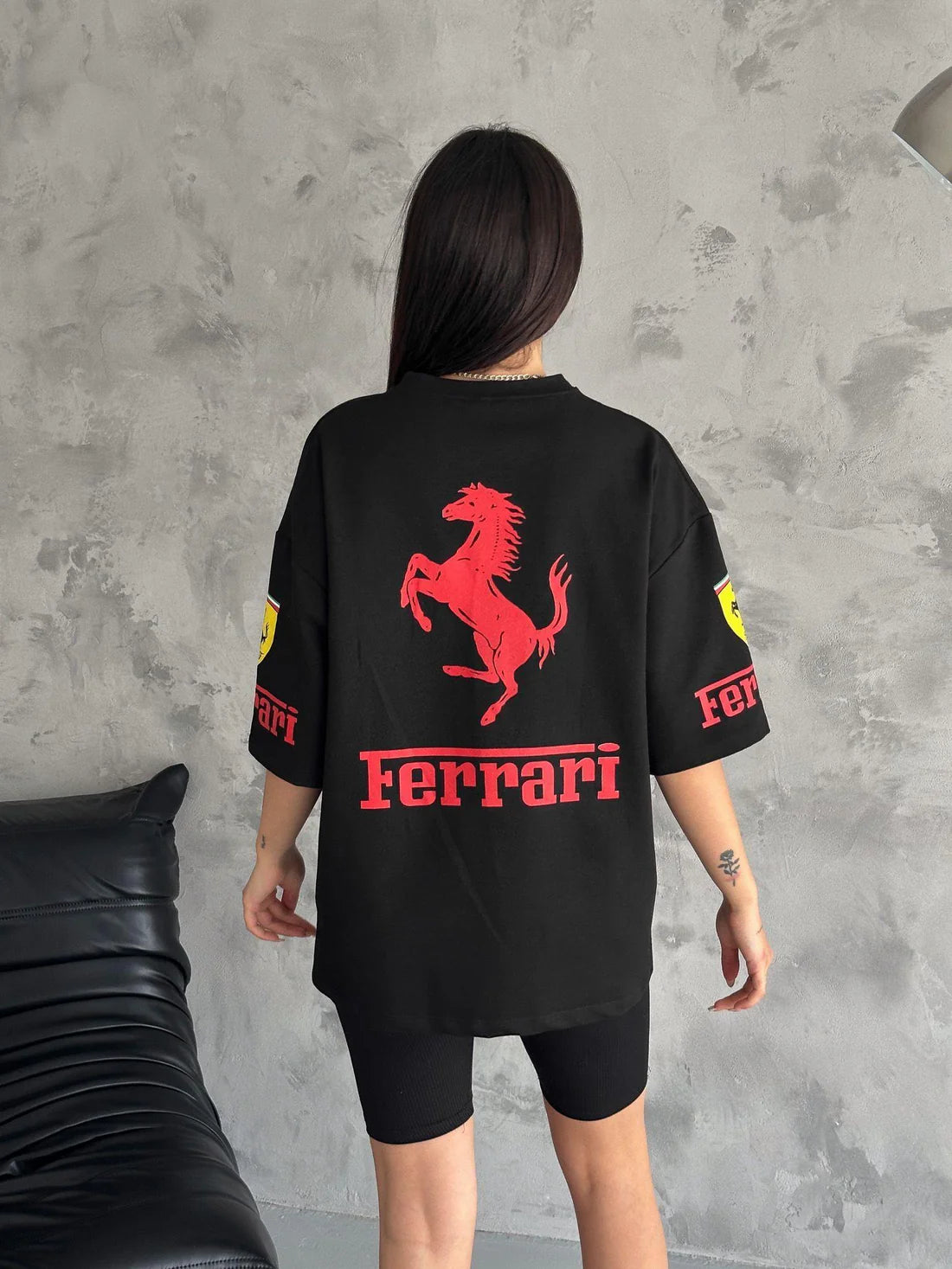 F1 BLACK FERRARI UNISEX T-SHIRT