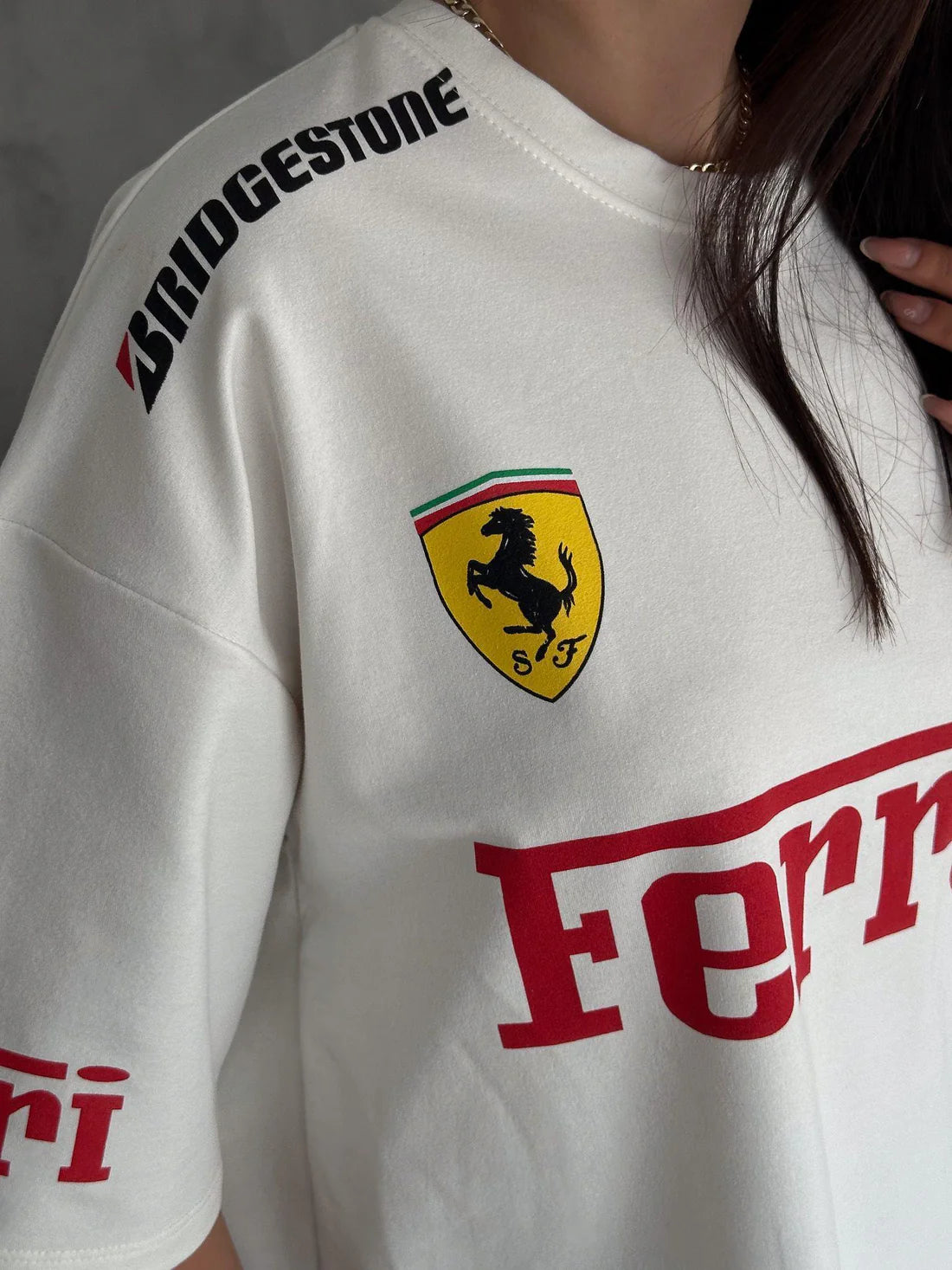 F1 WHITE FERRARI UNISEX T-SHIRT