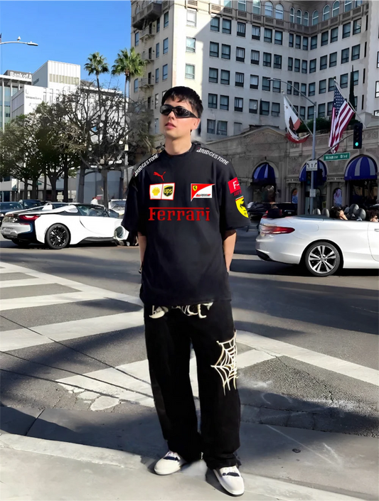 Ferrari Racing Tshirt l Vintage Racing Tshirt l Black Color Racing Tshirt