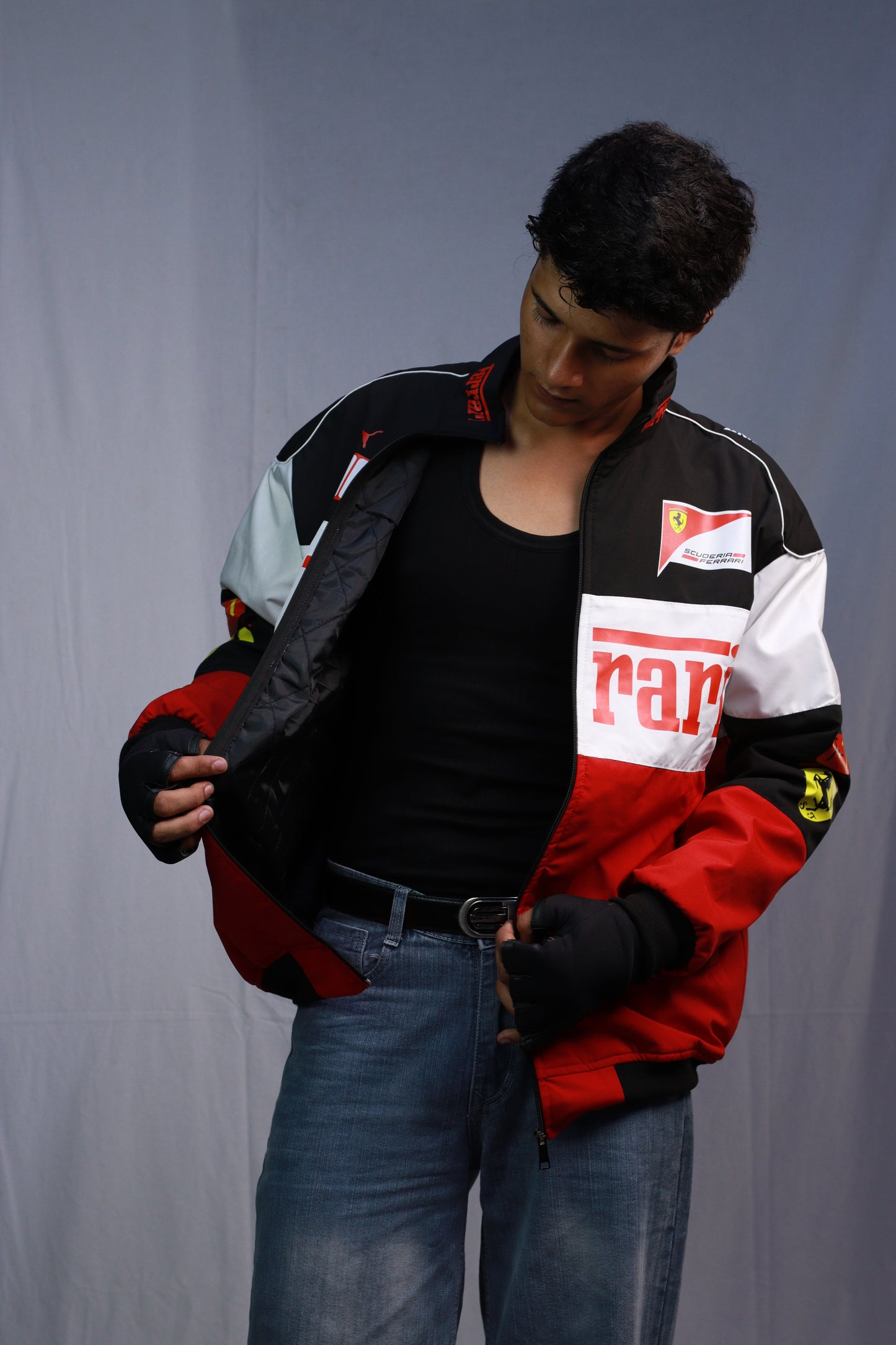 F1 FERRARI TRIO PUFFER PRINTED UNISEX JACKET