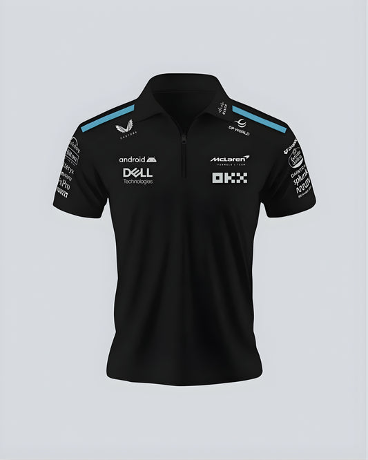 F1 MCLAREN UNISEX BLACK POLO T-SHIRT
