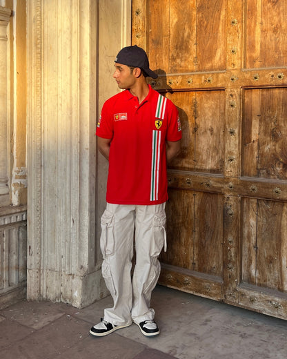F1 VINTAGE RED FERRARI UNISEX POLO T-SHIRT
