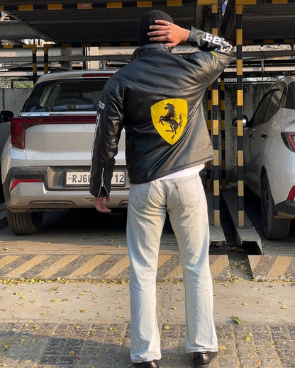 F1 BLACK FERRARI UNISEX LEATHER JACKET
