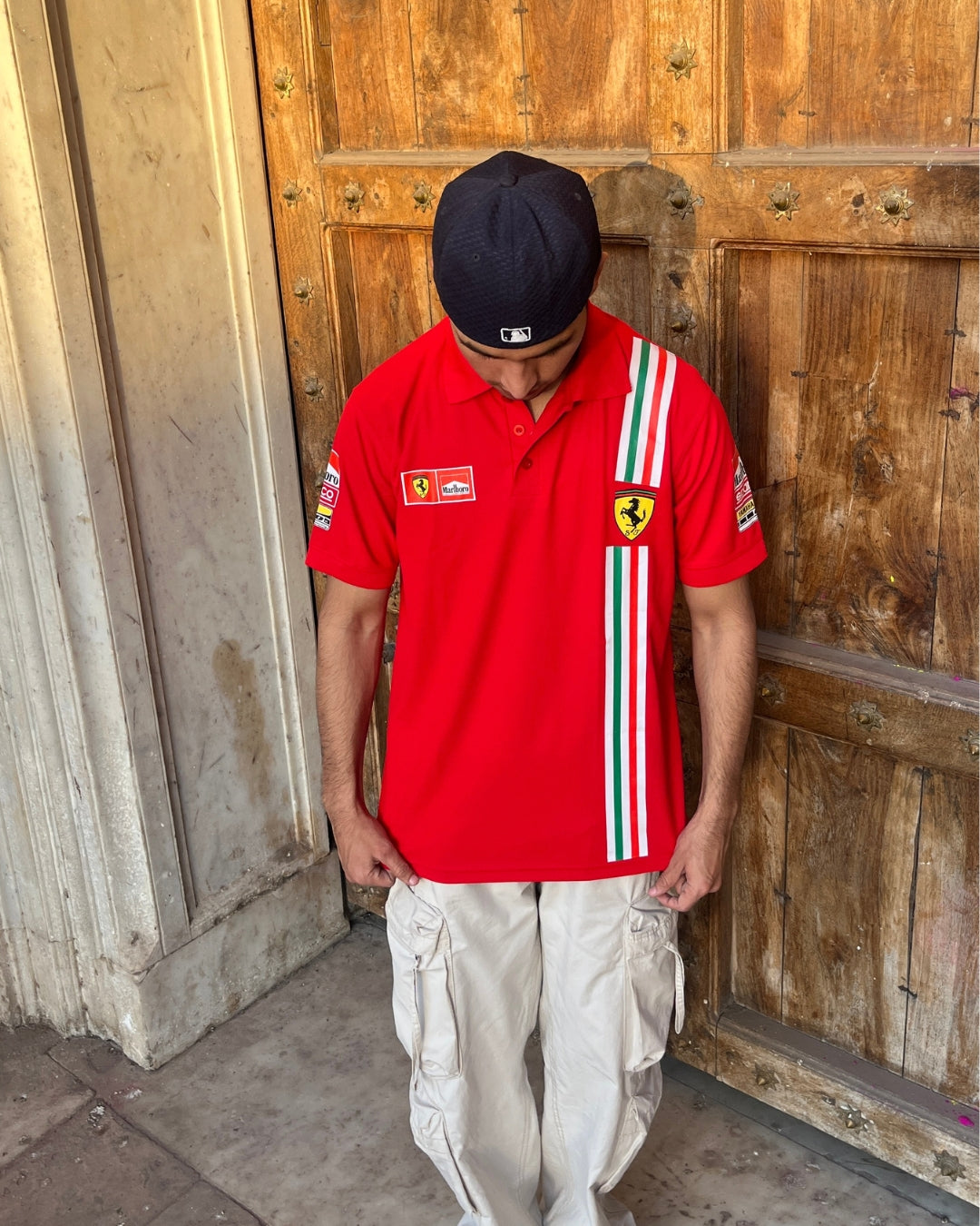 F1 VINTAGE RED FERRARI UNISEX POLO T-SHIRT