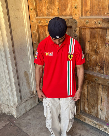 F1 VINTAGE RED FERRARI UNISEX POLO T-SHIRT