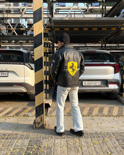 F1 BLACK FERRARI UNISEX LEATHER JACKET