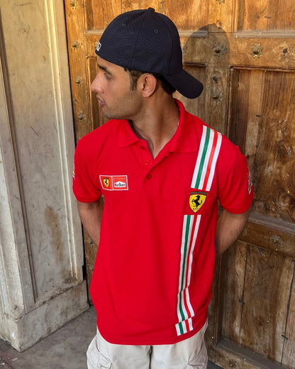 F1 VINTAGE RED FERRARI UNISEX POLO T-SHIRT