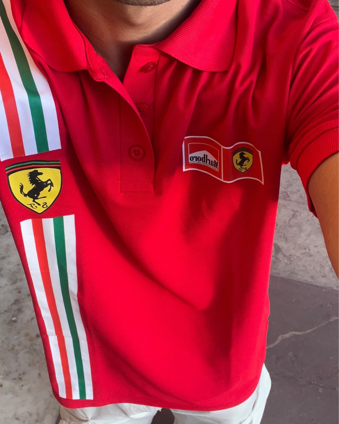 F1 VINTAGE RED FERRARI UNISEX POLO T-SHIRT