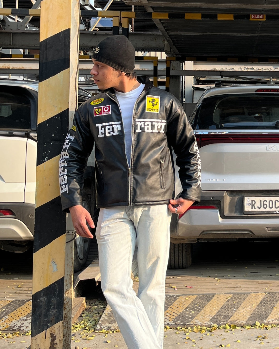 F1 BLACK FERRARI UNISEX LEATHER JACKET