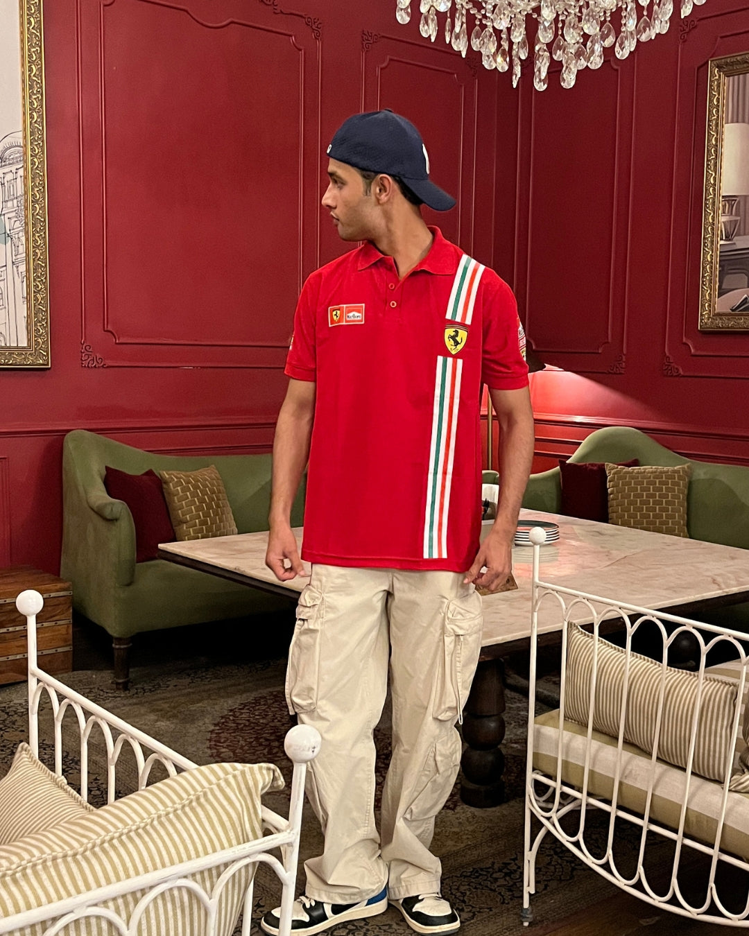 F1 VINTAGE RED FERRARI UNISEX POLO T-SHIRT