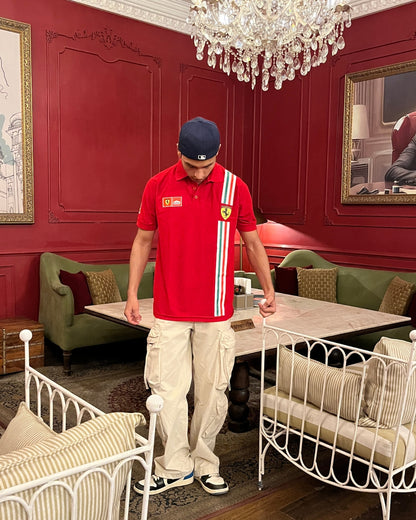 F1 VINTAGE RED FERRARI UNISEX POLO T-SHIRT