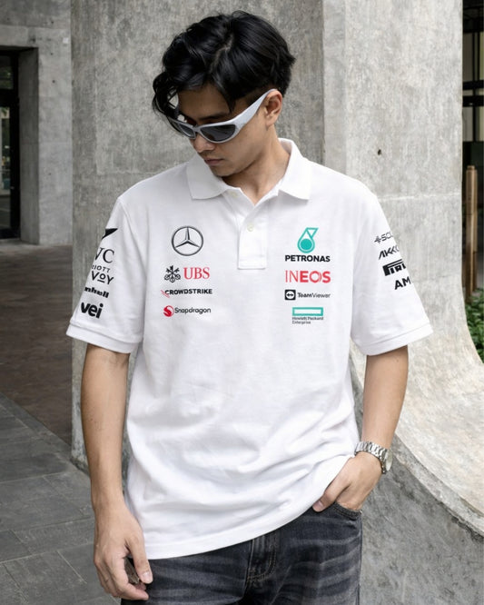 F1 PETRONAS UNISEX WHITE POLO T-SHIRT