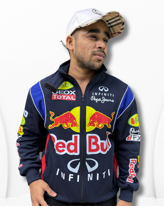 Red Bull Navy Blue Vintage Racing Jacket l Unisex Racing Jacket l TSF