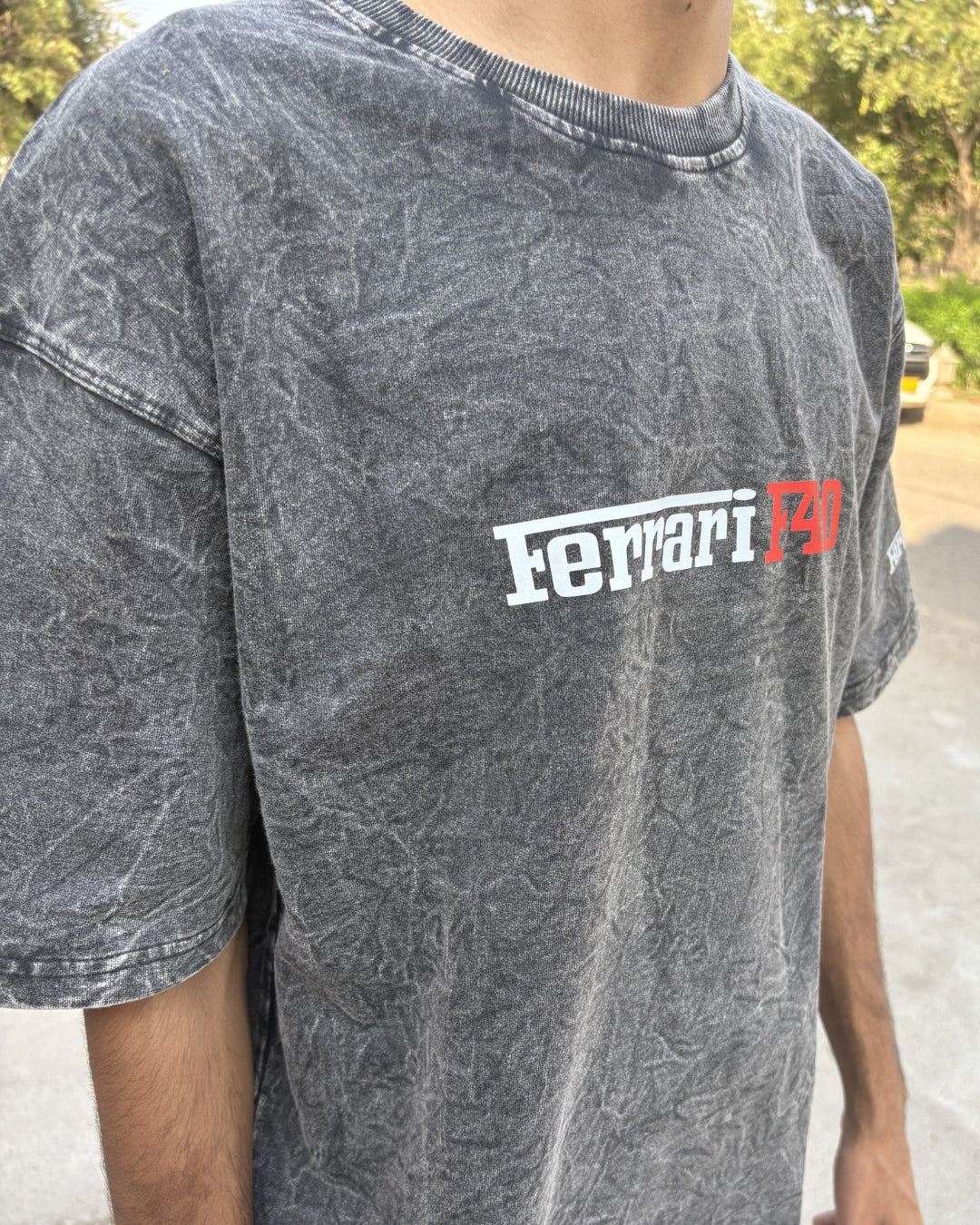 FERRARI ACID WASH UNISEX T-SHIRT