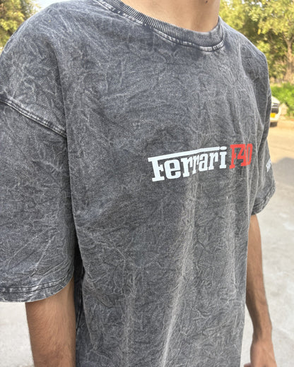 FERRARI ACID WASH UNISEX T-SHIRT