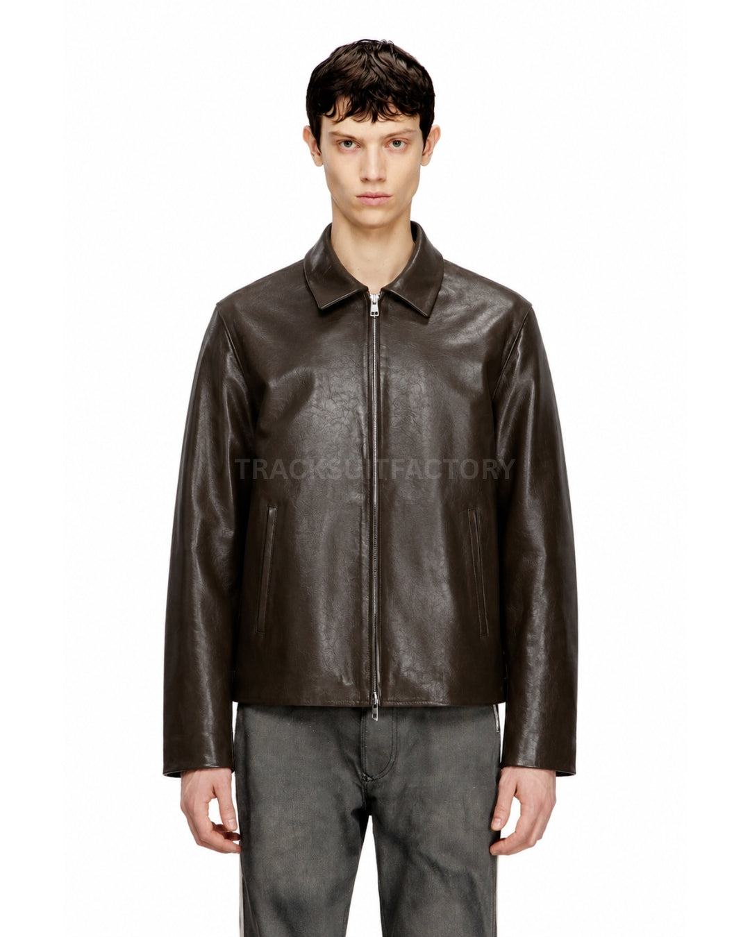 MOCHA BROWN LEATHER JACKET – UNISEX
