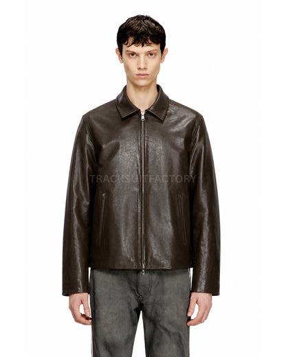 MOCHA BROWN LEATHER JACKET – UNISEX