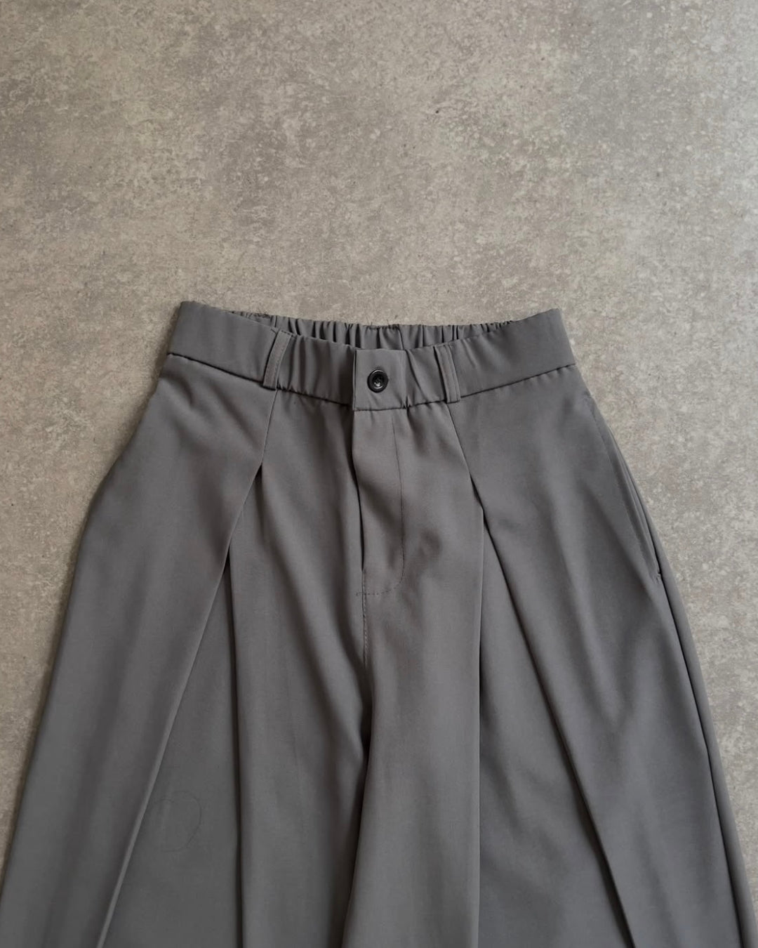 GREY DOUBLE PLATE WIDE LEG PANT