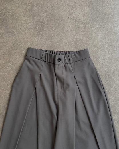 GREY DOUBLE PLATE WIDE LEG PANT