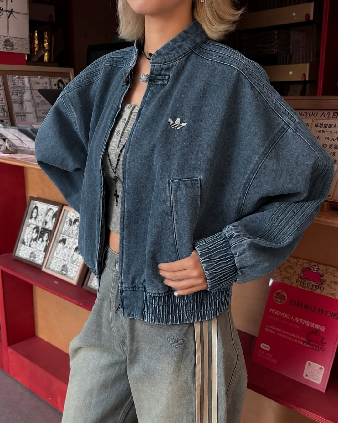 CNY-VINTAGE BLUE WASH DENIM JACKET - UNISEX