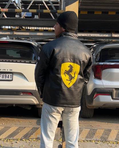 F1 BLACK FERRARI UNISEX LEATHER JACKET