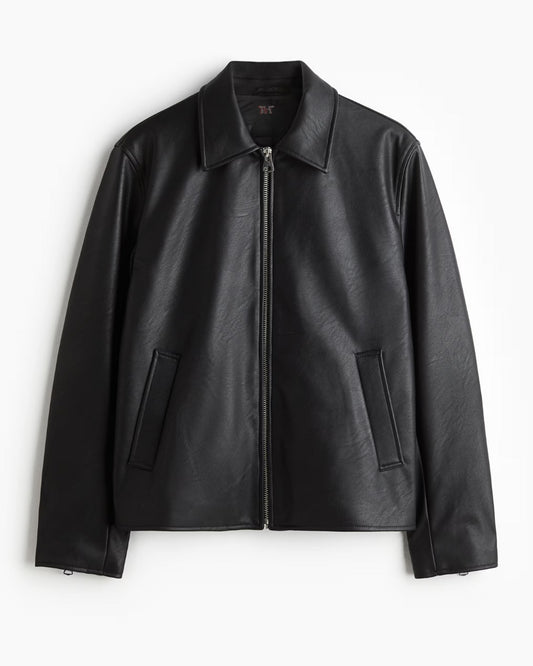 ASTHETIC LEATHER UNISEX COLLARED JACKET