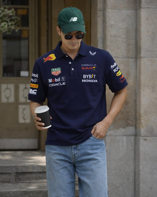 F1 REDBULL UNISEX BLUE POLO T-SHIRT