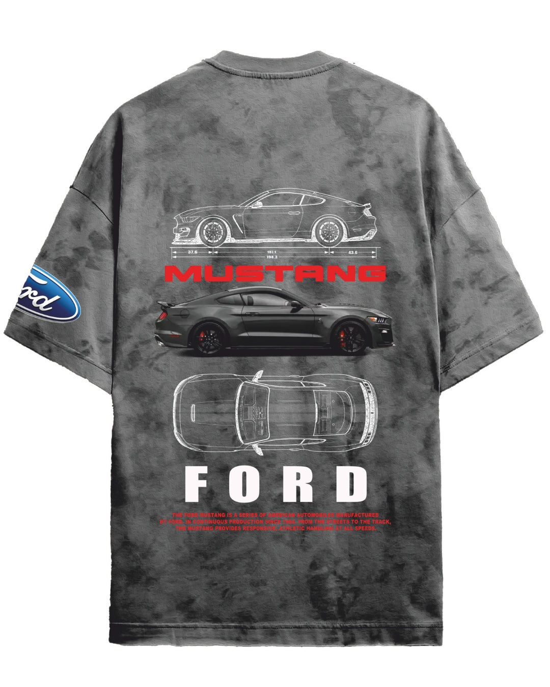 MUSTANG ACID WASH UNISEX T-SHIRT