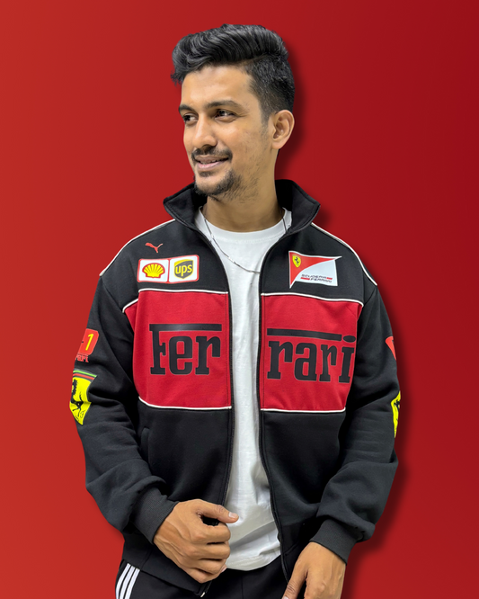 Ferrari Racing Jacket l Vintage F1 Black & Red l Racing Streetwear Jacket