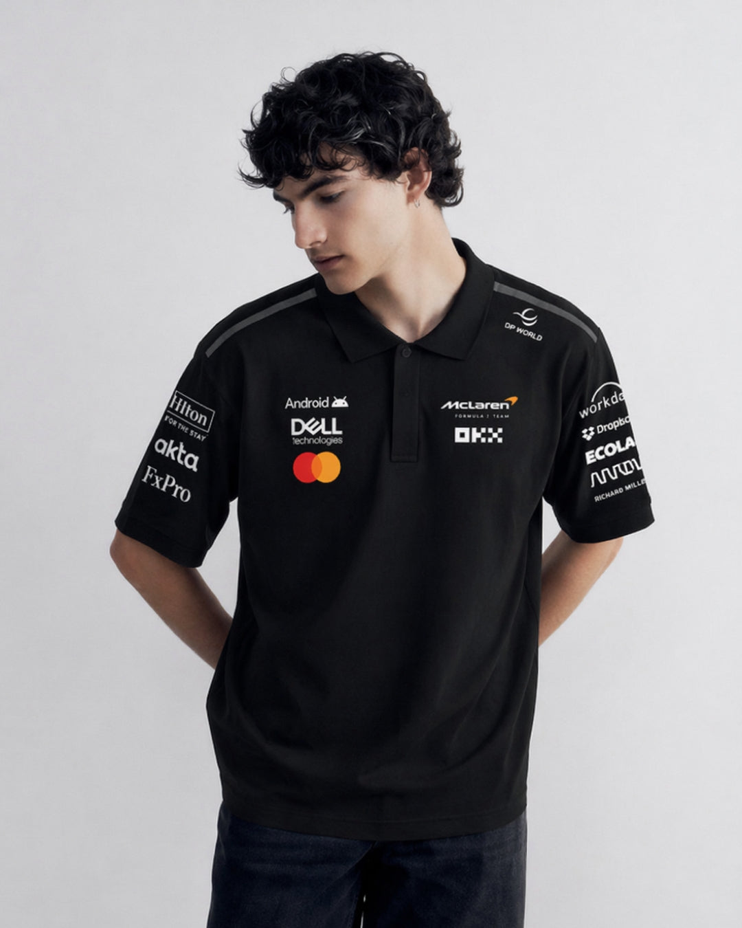 F1 MCLAREN UNISEX BLACK POLO T-SHIRT