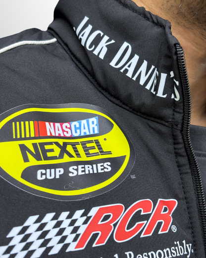 Jack Daniels Puffer Printed Racing Jacket