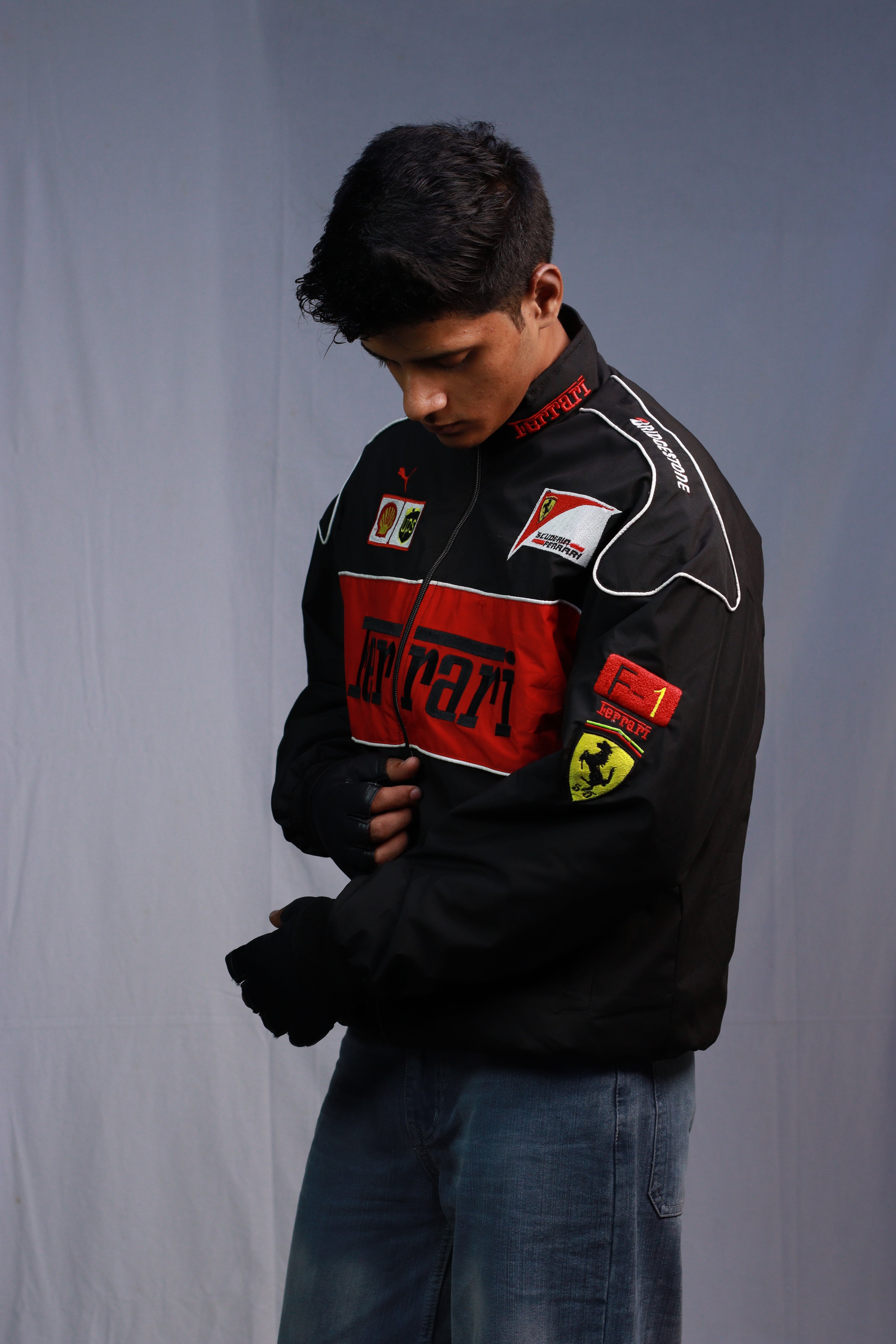 F1 BLACK FERRARI UNISEX EMBROIDED JACKET – Tracksuit Factory