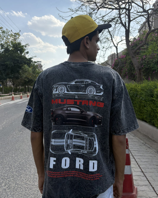 MUSTANG ACID WASH UNISEX T-SHIRT