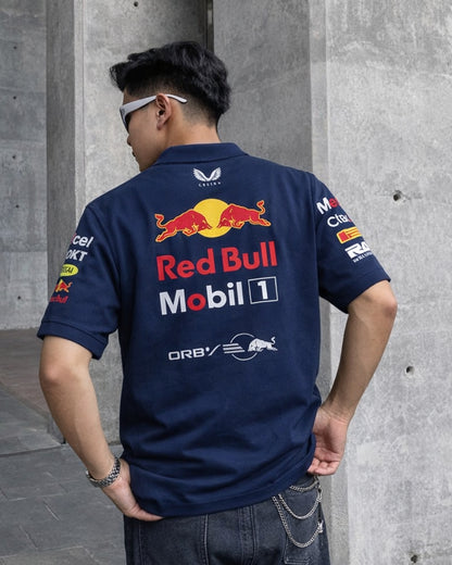 F1 REDBULL UNISEX BLUE POLO T-SHIRT