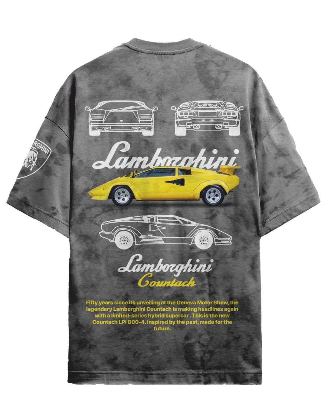 LAMBORGHINI ACID WASH UNISEX T-SHIRT